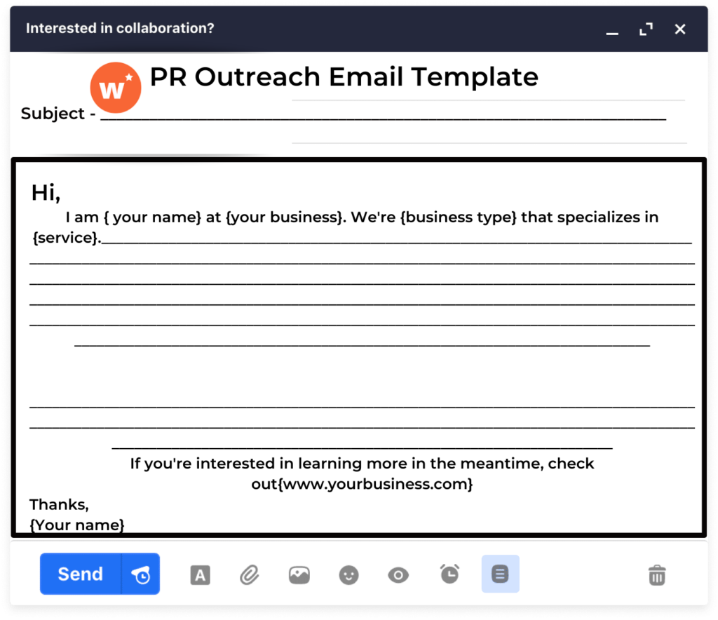 Free PR Outreach Email Template (PDF/DOC/Google Doc) Writecream