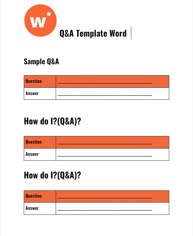 Free Q&A Template (PDF/DOC/Google Doc) Writecream